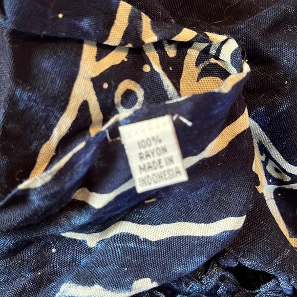 Vtg SUNGOD Size XL OSFA Sun Print Tie-Dye Blue Background Scarf Wrap Sarong NEW - Picture 12 of 15
